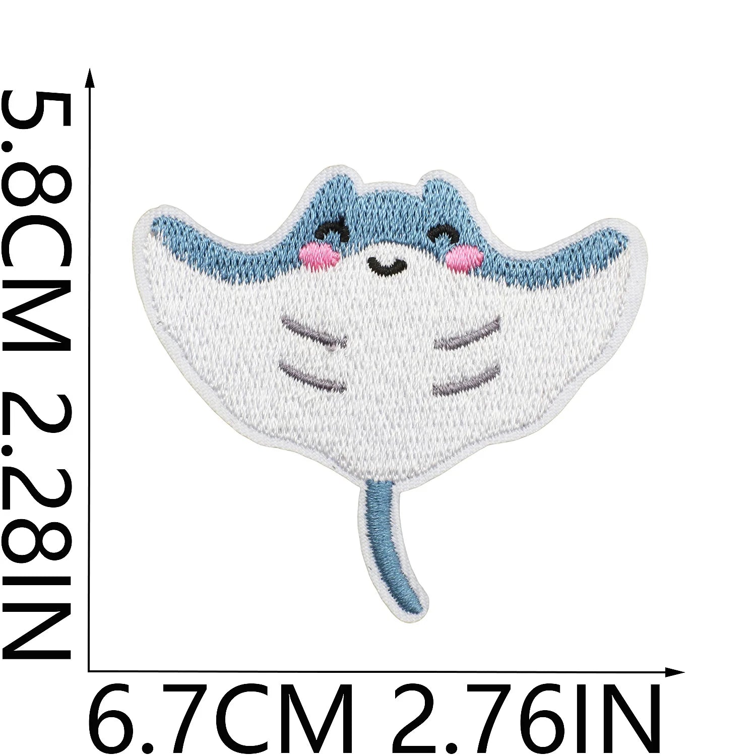 10PCS Marine Creature Embroidered Patches Iron On Patches For Clothes DIY Shark Dolphin Patch Jellyfish Conch Octopus Patch