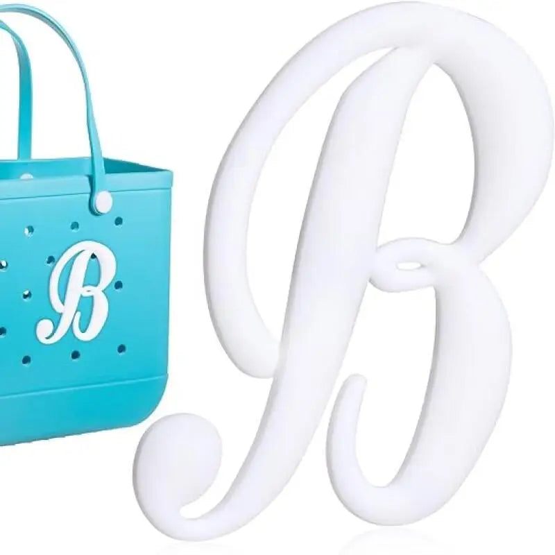 1pc Decorative Letter for Handbag, Color White Alphabet Letters Decor Accessories Alphabet 3D Letters for Beach Tote Bag
