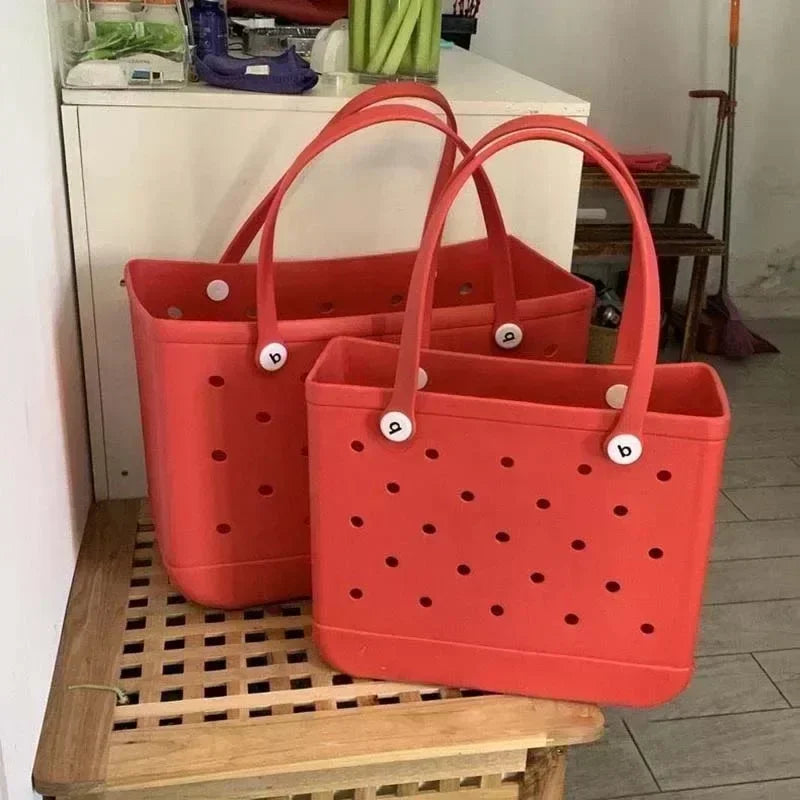 XL Beach Croc Bag EVA Rubber Waterproof Travel Picnic Storage Basket Extra Large Women Shopping Handbag Sac Jelly Beach Tote Bag