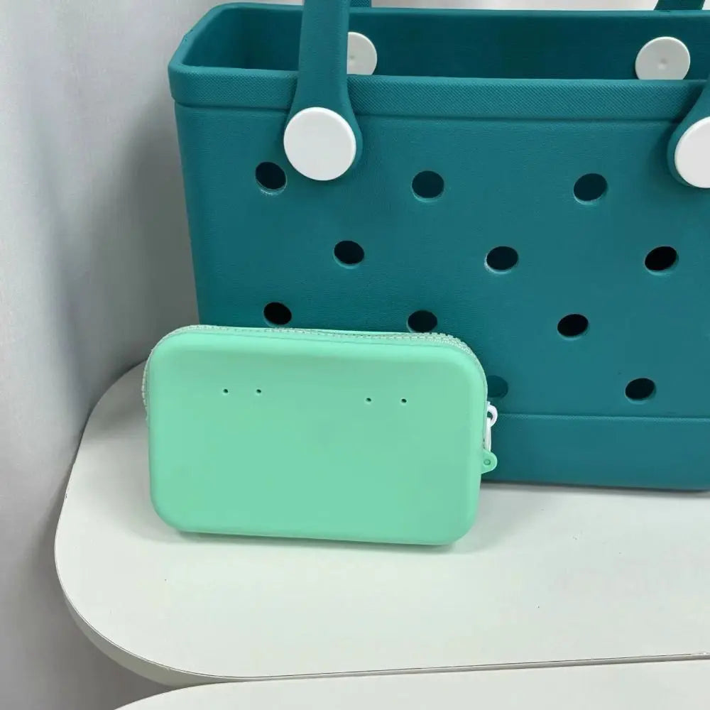 Cute Silicone Coin Bag Solid Color Large-Capacity Zip Bag Waterproof Beach Bag Pendant Eva Beach Bag