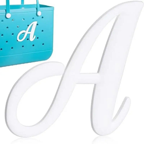 1pc Decorative Letter for Handbag, Color White Alphabet Letters Decor Accessories Alphabet 3D Letters for Beach Tote Bag