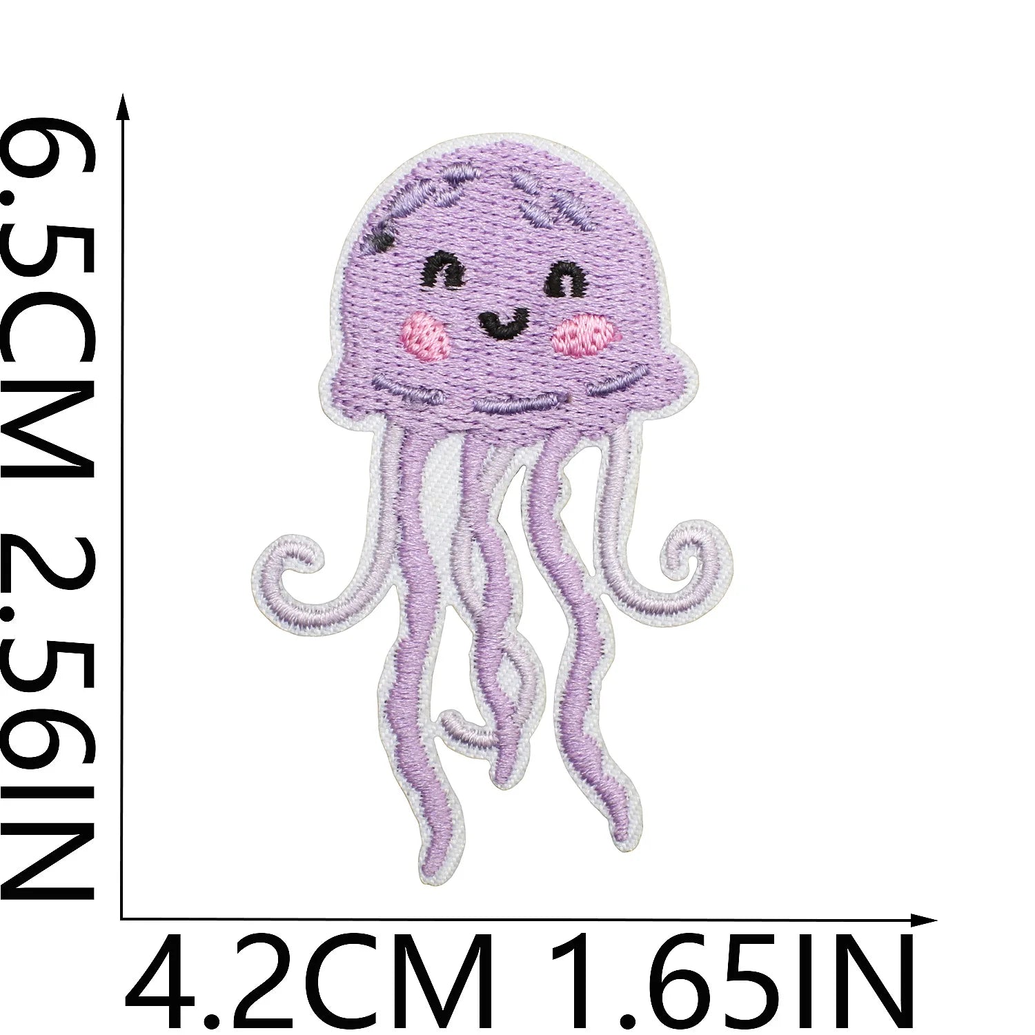 10PCS Marine Creature Embroidered Patches Iron On Patches For Clothes DIY Shark Dolphin Patch Jellyfish Conch Octopus Patch