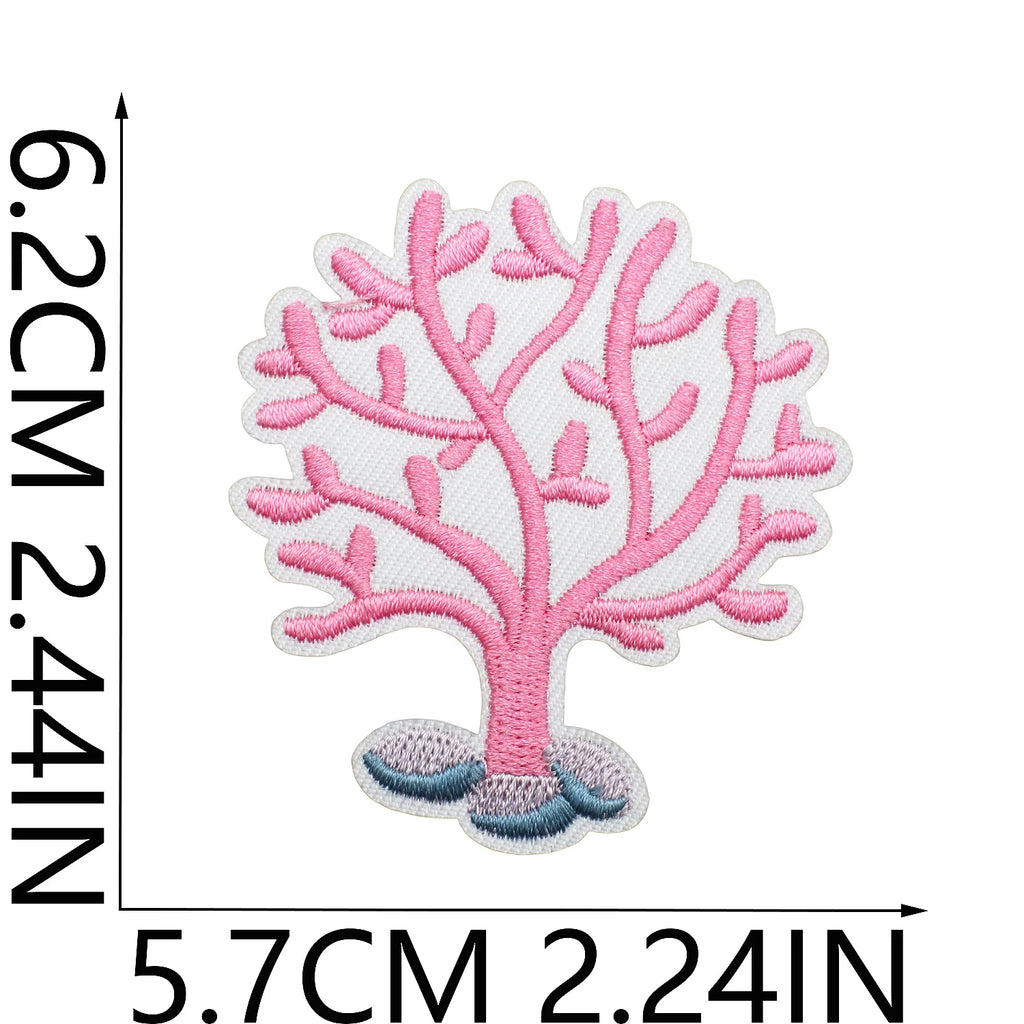 10PCS Marine Creature Embroidered Patches Iron On Patches For Clothes DIY Shark Dolphin Patch Jellyfish Conch Octopus Patch