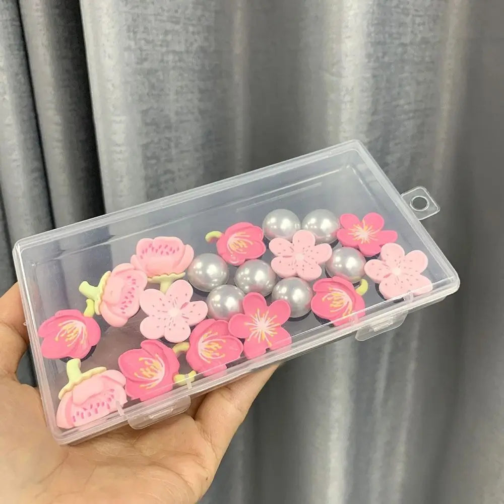 24PCS Colorful Charms for Bogg Bags Rubber Beach Bag Handbag Beach Bag Accessories Charms DIY Flowers and Pearls for Bogg Bag