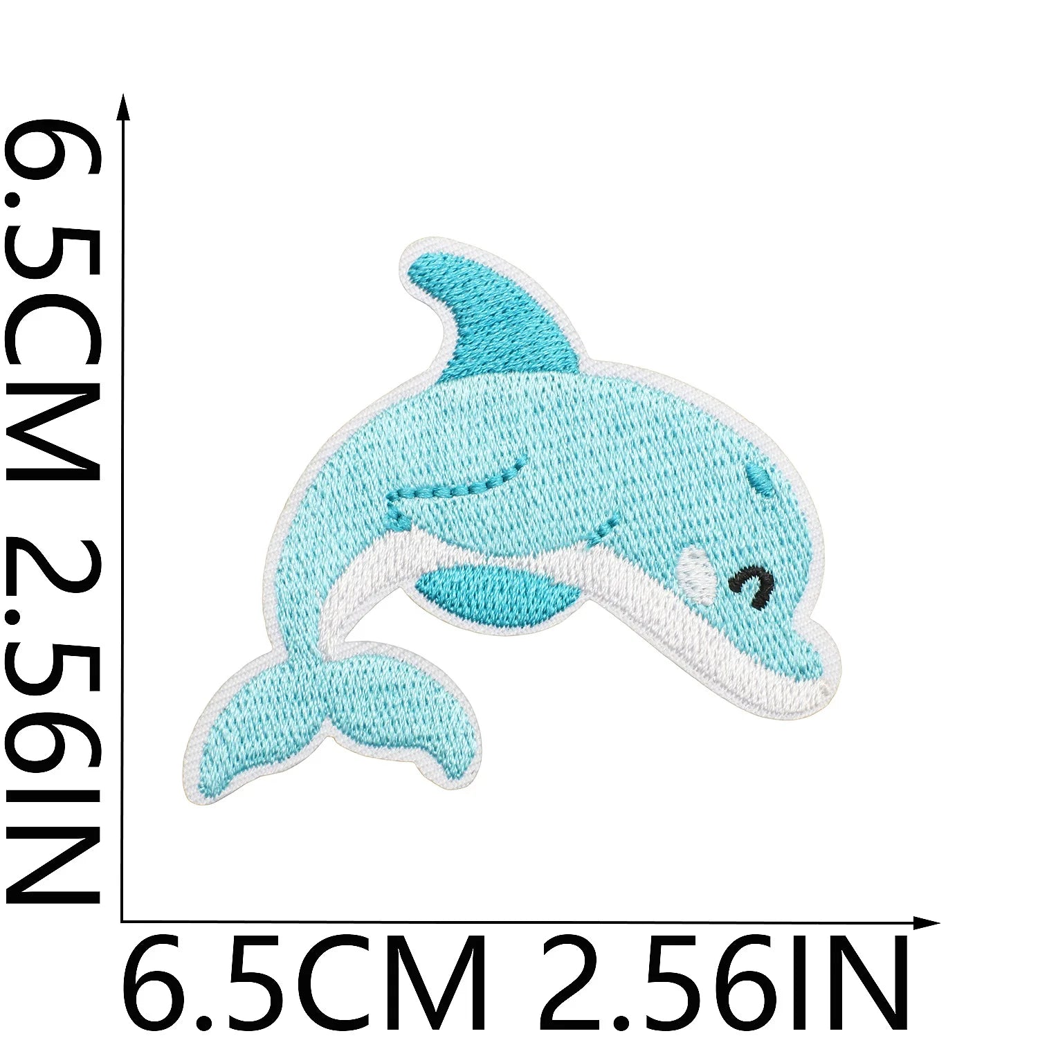 10PCS Marine Creature Embroidered Patches Iron On Patches For Clothes DIY Shark Dolphin Patch Jellyfish Conch Octopus Patch