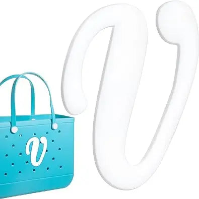 1pc Decorative Letter for Handbag, Color White Alphabet Letters Decor Accessories Alphabet 3D Letters for Beach Tote Bag