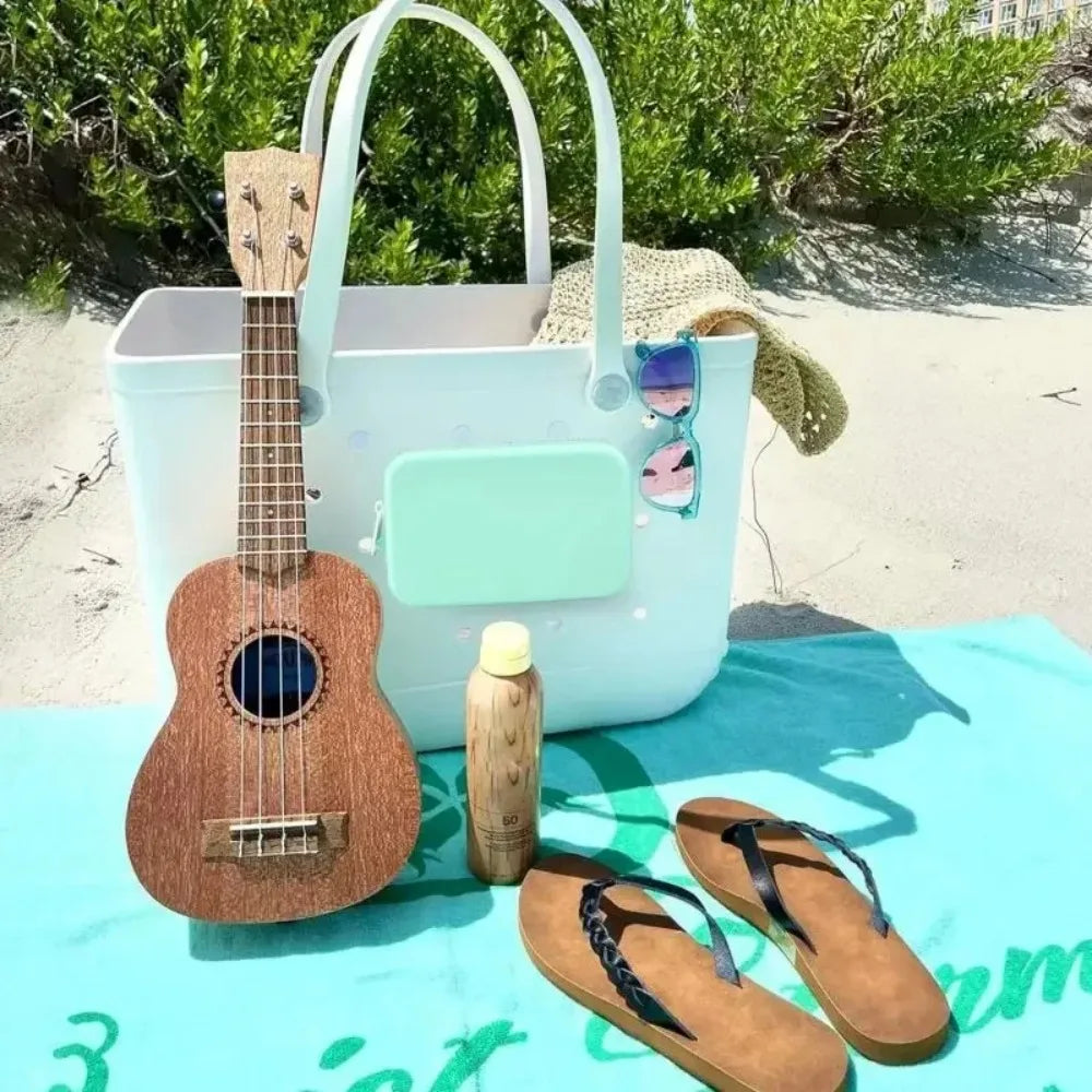 Cute Silicone Coin Bag Solid Color Large-Capacity Zip Bag Waterproof Beach Bag Pendant Eva Beach Bag
