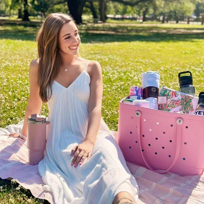 XL Beach Croc Bag EVA Rubber Waterproof Travel Picnic Storage Basket Extra Large Women Shopping Handbag Sac Jelly Beach Tote Bag