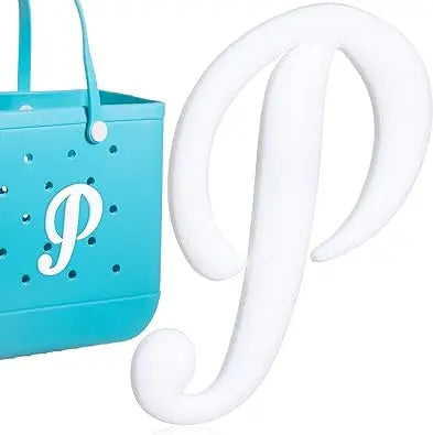 1pc Decorative Letter for Handbag, Color White Alphabet Letters Decor Accessories Alphabet 3D Letters for Beach Tote Bag