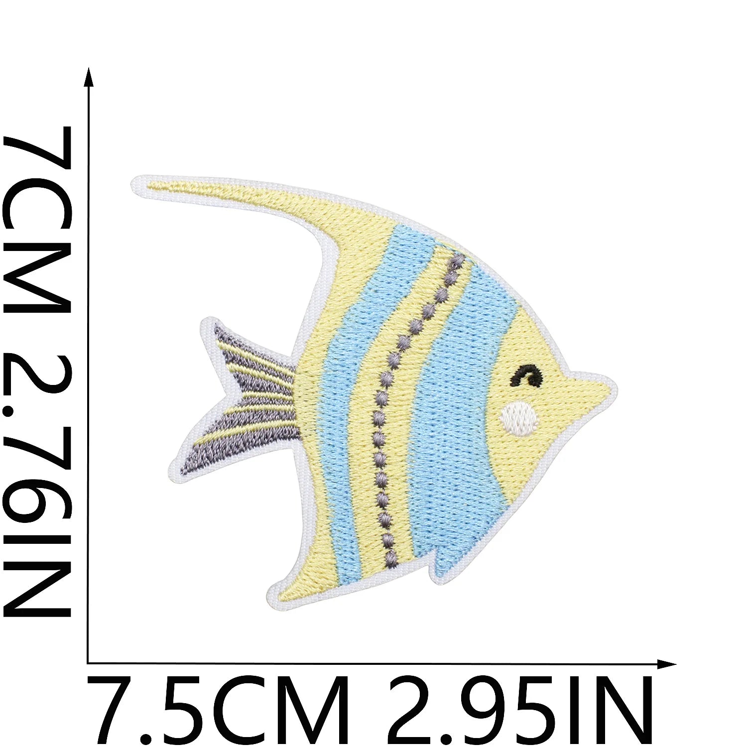 10PCS Marine Creature Embroidered Patches Iron On Patches For Clothes DIY Shark Dolphin Patch Jellyfish Conch Octopus Patch
