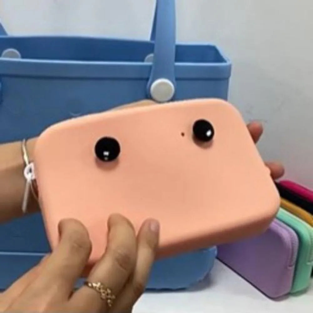 Cute Silicone Coin Bag Solid Color Large-Capacity Zip Bag Waterproof Beach Bag Pendant Eva Beach Bag