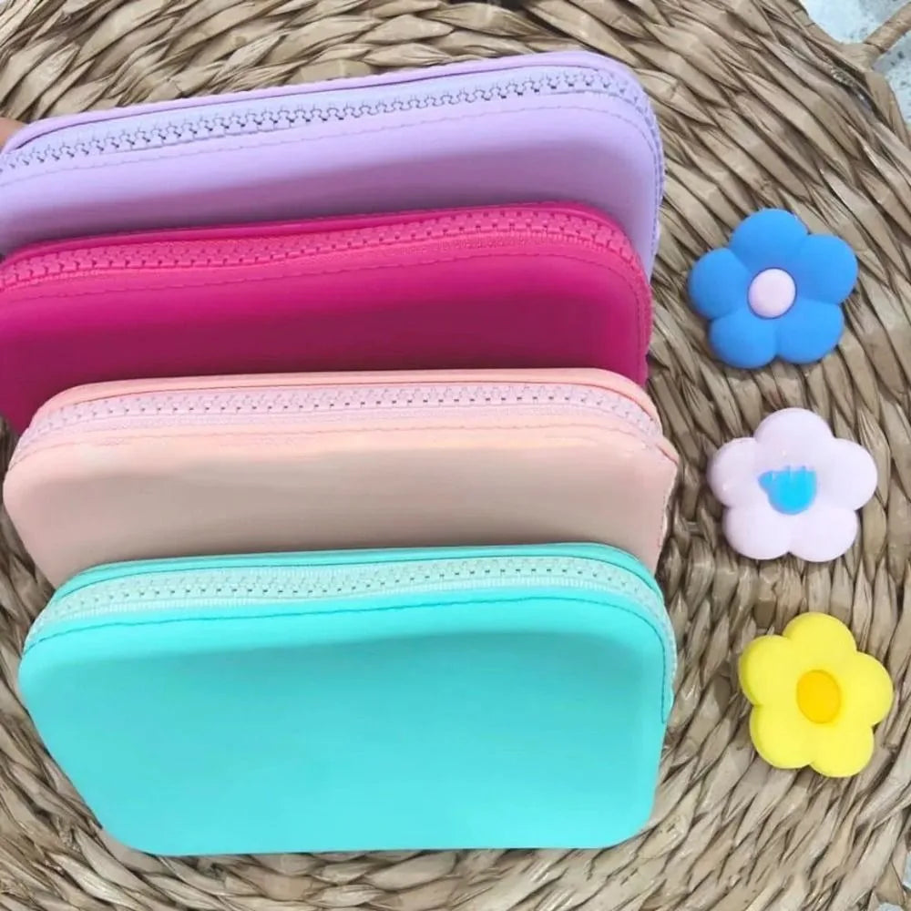 Cute Silicone Coin Bag Solid Color Large-Capacity Zip Bag Waterproof Beach Bag Pendant Eva Beach Bag