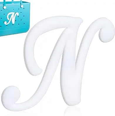 1pc Decorative Letter for Handbag, Color White Alphabet Letters Decor Accessories Alphabet 3D Letters for Beach Tote Bag