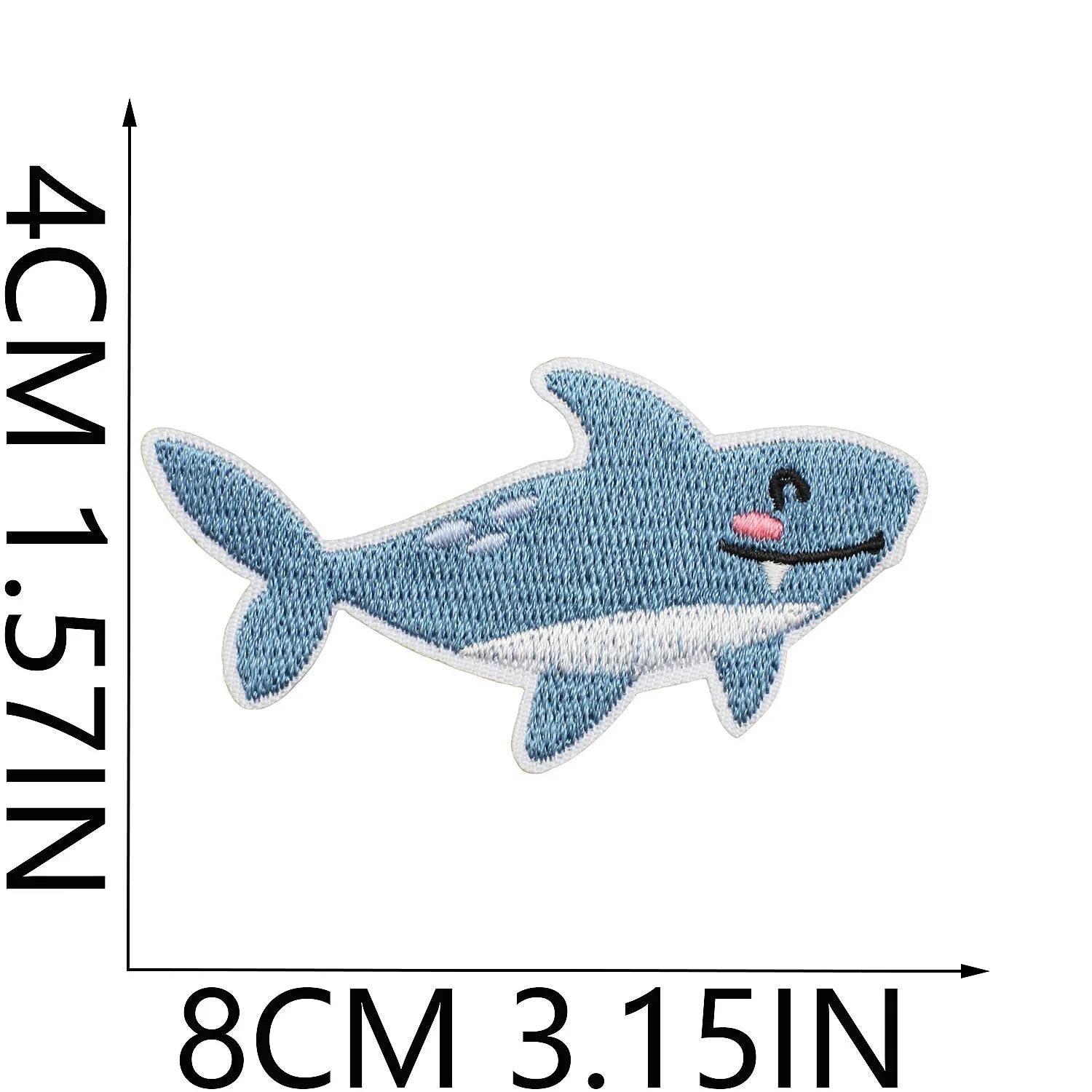 10PCS Marine Creature Embroidered Patches Iron On Patches For Clothes DIY Shark Dolphin Patch Jellyfish Conch Octopus Patch