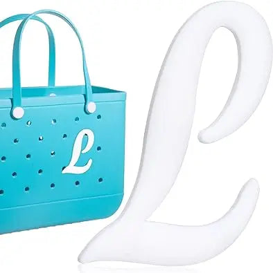 1pc Decorative Letter for Handbag, Color White Alphabet Letters Decor Accessories Alphabet 3D Letters for Beach Tote Bag