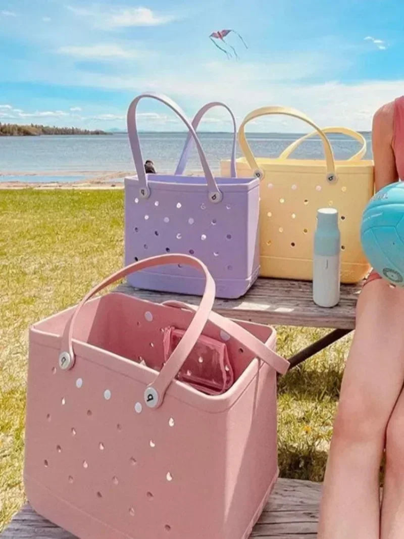 XL Beach Croc Bag EVA Rubber Waterproof Travel Picnic Storage Basket Extra Large Women Shopping Handbag Sac Jelly Beach Tote Bag
