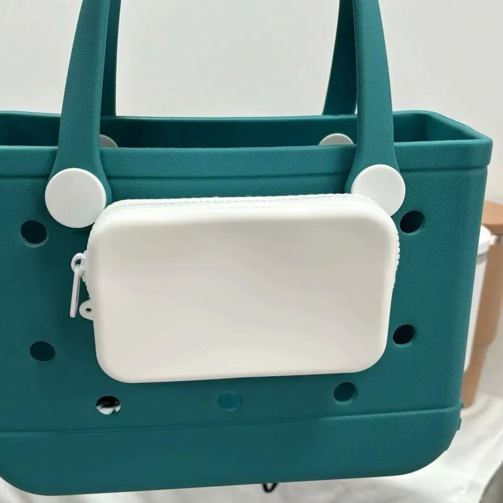 Cute Silicone Coin Bag Solid Color Large-Capacity Zip Bag Waterproof Beach Bag Pendant Eva Beach Bag