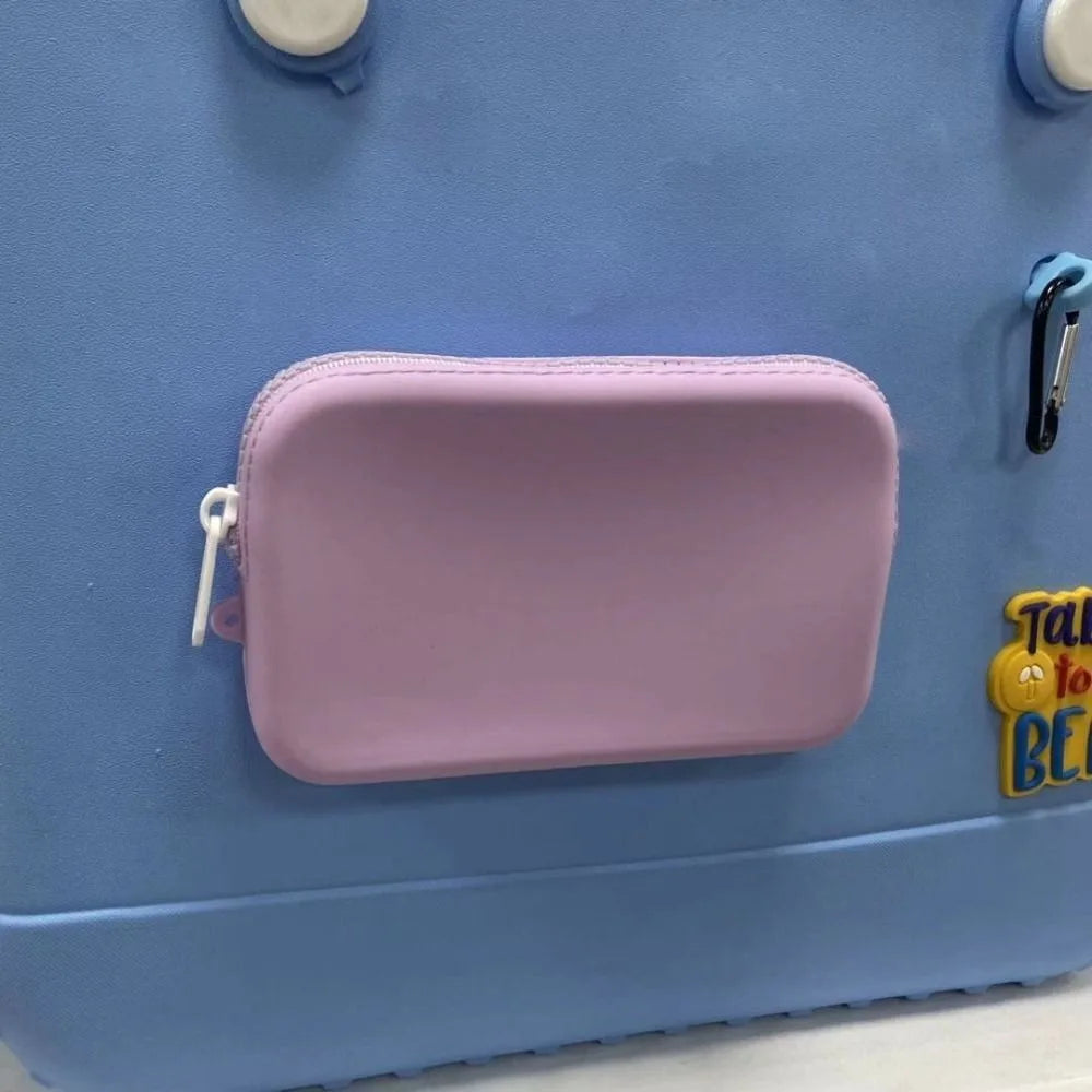 Cute Silicone Coin Bag Solid Color Large-Capacity Zip Bag Waterproof Beach Bag Pendant Eva Beach Bag