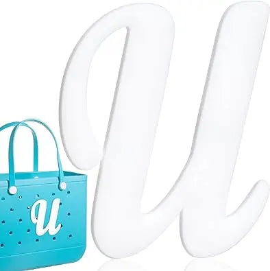 1pc Decorative Letter for Handbag, Color White Alphabet Letters Decor Accessories Alphabet 3D Letters for Beach Tote Bag