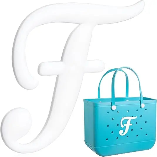 1pc Decorative Letter for Handbag, Color White Alphabet Letters Decor Accessories Alphabet 3D Letters for Beach Tote Bag