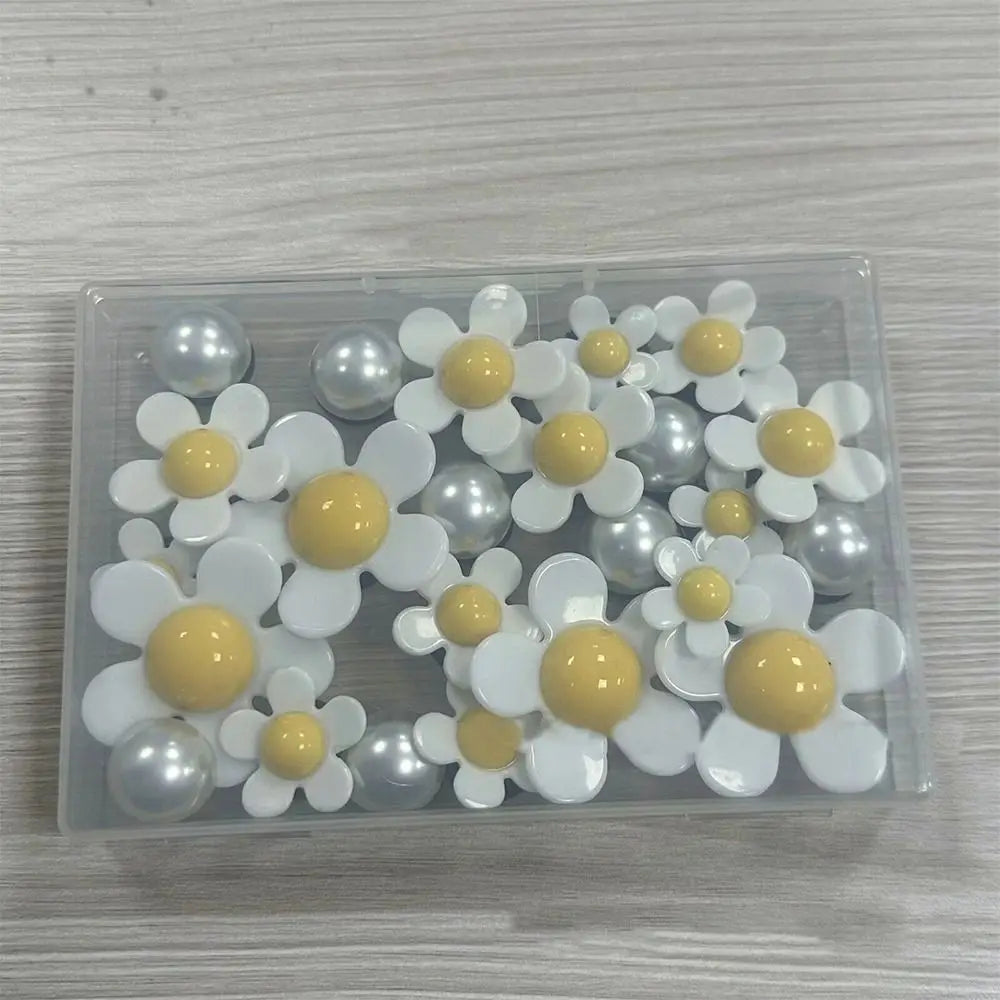 24PCS Colorful Charms for Bogg Bags Rubber Beach Bag Handbag Beach Bag Accessories Charms DIY Flowers and Pearls for Bogg Bag